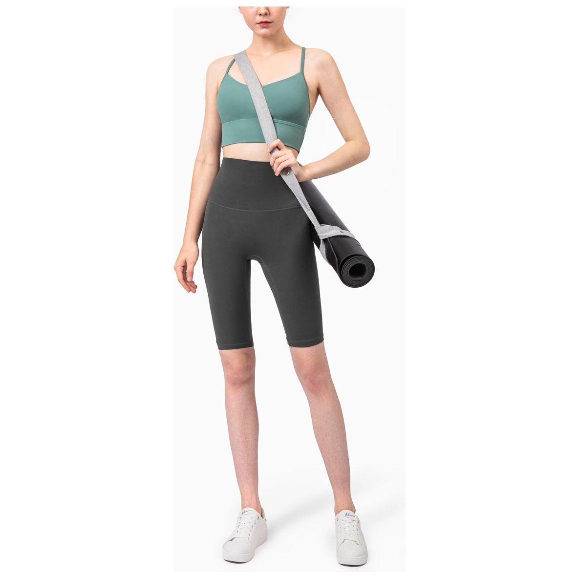 Size XL Barbie Powder Seamless High-Waisted Yoga Shorts for Women - Tummy Control & Butt Lifting Fitness Shorts