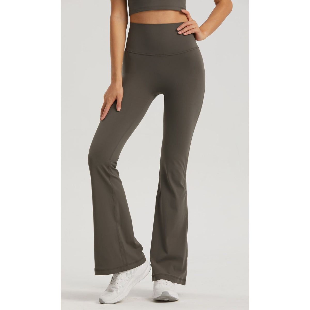 Oil Blue High-Waisted Lycra Yoga Bell-Bottom Pants for Women – Tummy Control & Butt Lifting