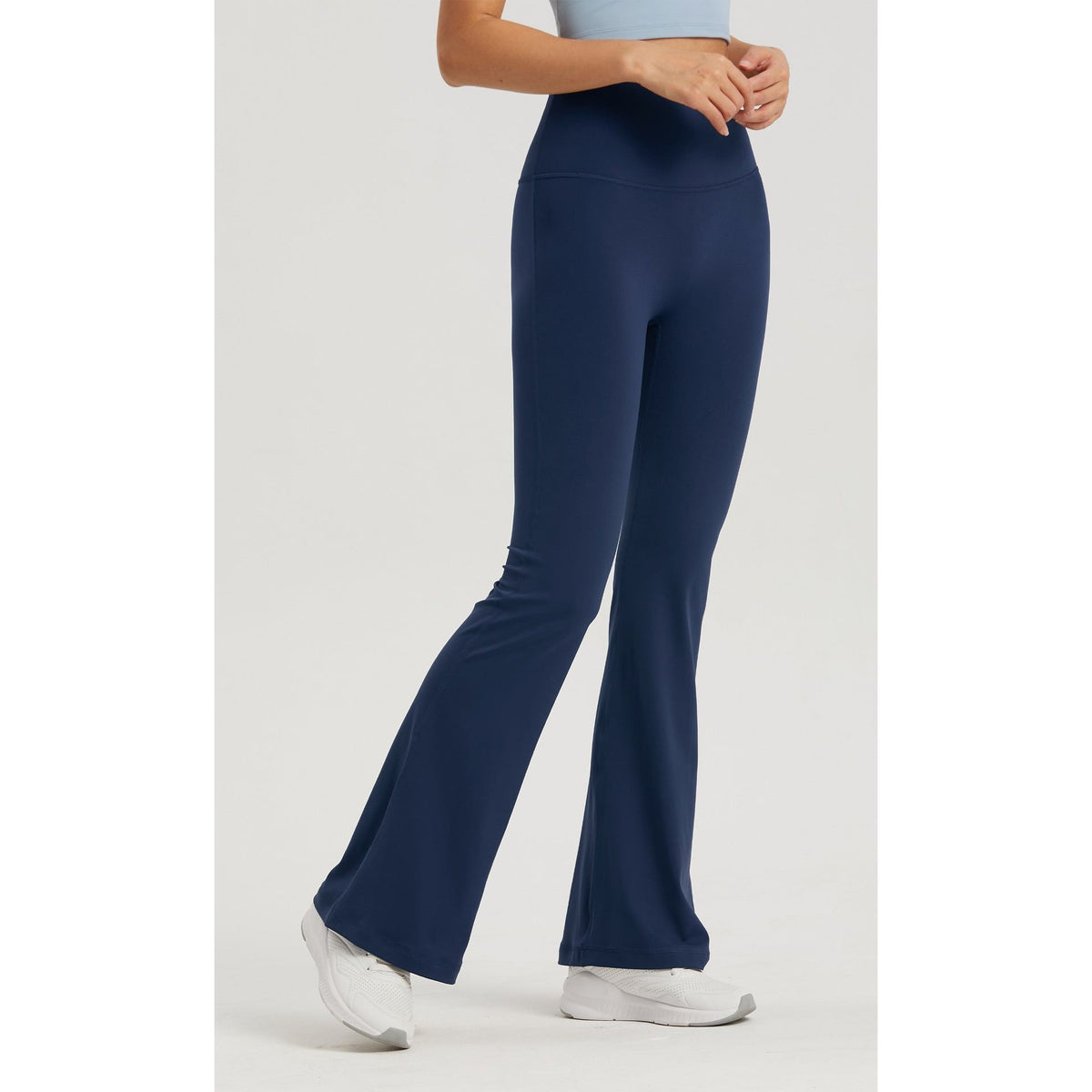 Black High-Waisted Lycra Yoga Bell-Bottom Pants for Women -Tummy Control & Butt Lifting