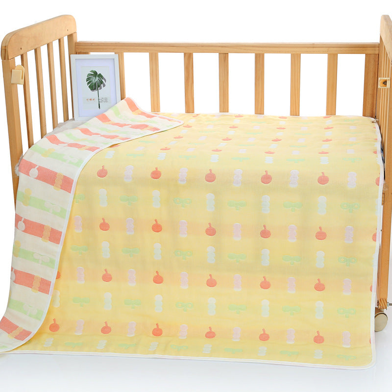 Yellow bean sprouts, 6-Layer Muslin Baby Blanket - Soft Cotton Bedding for Infants and Toddlers, 110x110cm