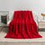 Red 70*100cm Plush Toscana Rabbit Hair Throw Blanket - Soft Flannel Fleece for All Seasons, Perfect for Couch & Bed