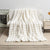 Off White 130*160cm Plush Toscana Rabbit Hair Throw Blanket - Soft Flannel Fleece for All Seasons, Perfect for Couch & Bed