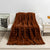 Dark Brown 130*160cm Plush Toscana Rabbit Hair Throw Blanket - Soft Flannel Fleece for All Seasons, Perfect for Couch & Bed