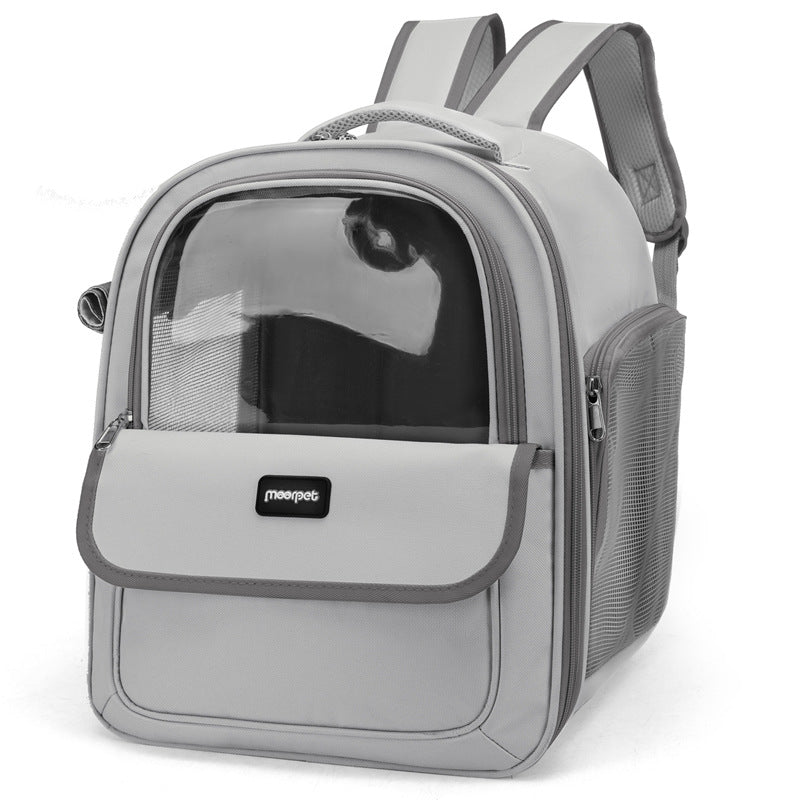 Gray Pet Carrier Backpack - Space Capsule Design for Cats &amp; Small Dogs