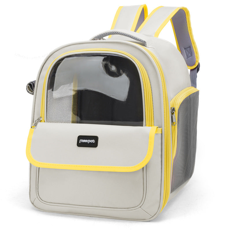 Yellow Pet Carrier Backpack - Space Capsule Design for Cats &amp; Small Dogs