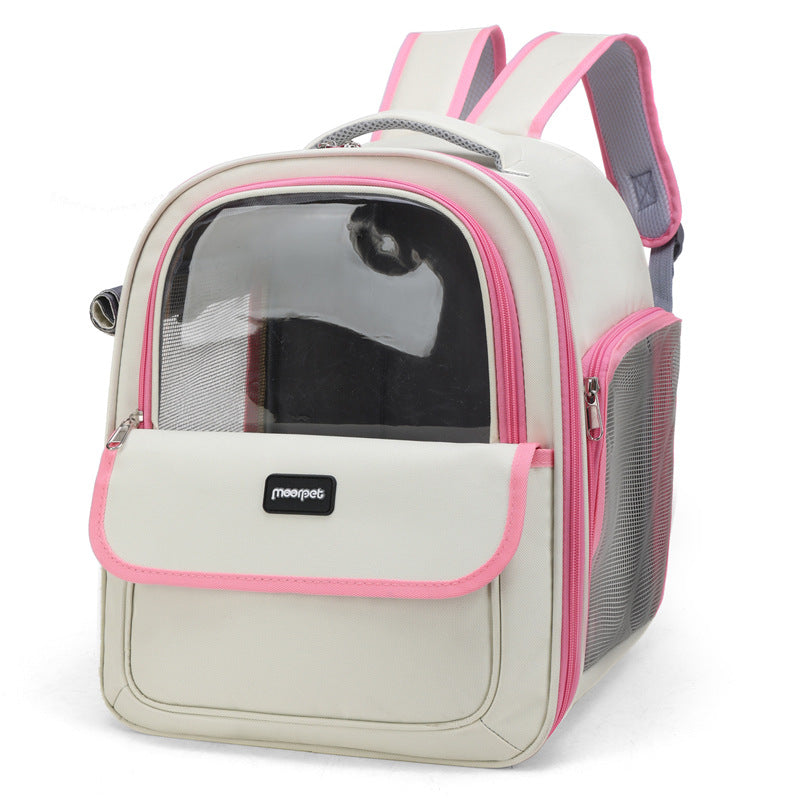 Pink Pet Carrier Backpack - Space Capsule Design for Cats &amp; Small Dogs