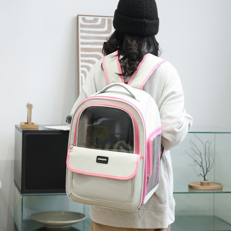 Coffee Pet Carrier Backpack - Space Capsule Design for Cats & Small Dogs