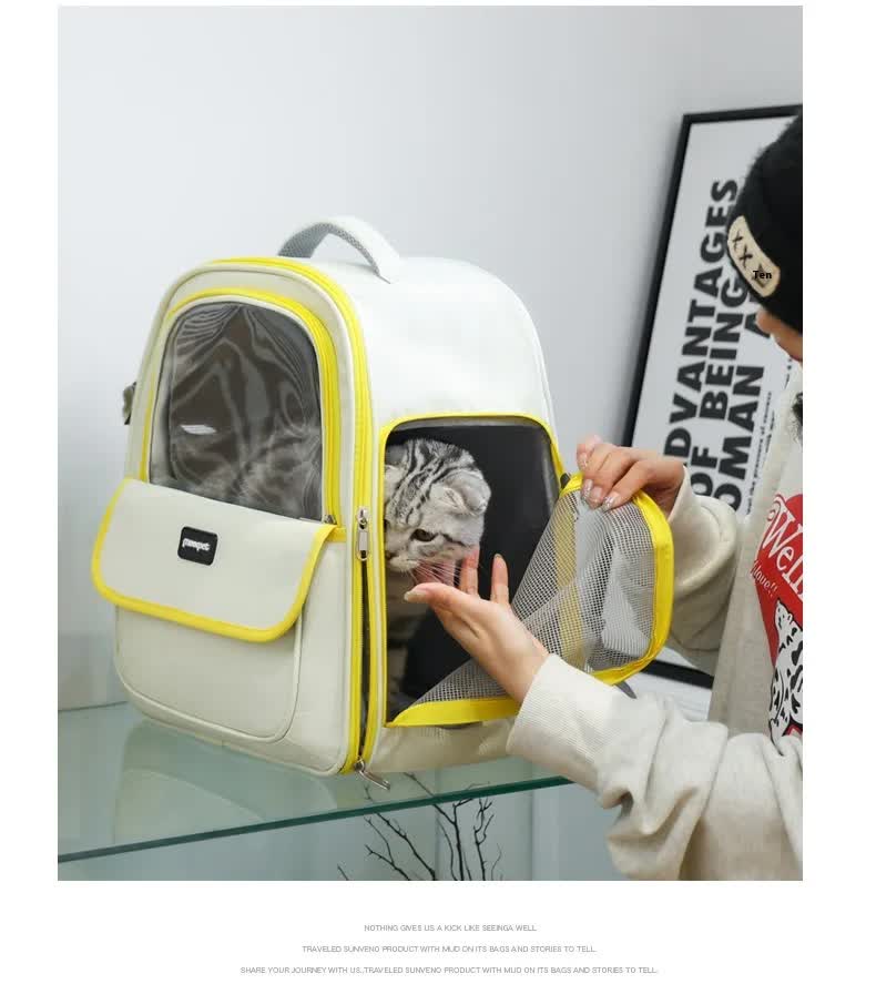 Green Pet Carrier Backpack - Space Capsule Design for Cats & Small Dogs