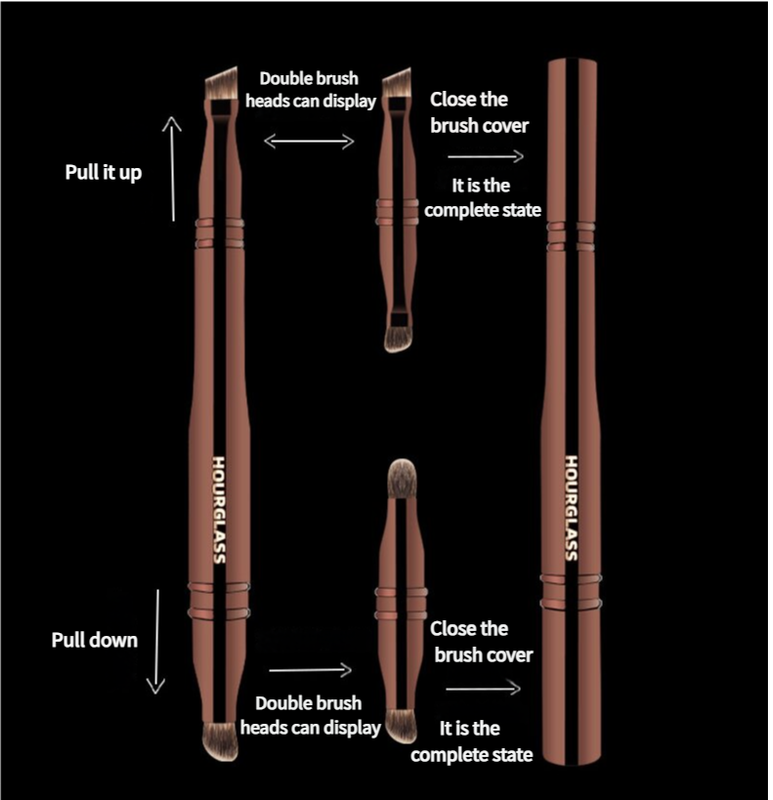 Versatile 4-in-1 Portable Makeup Brush  - Eyeshadow & Eyebrow Brushes for Flawless Looks