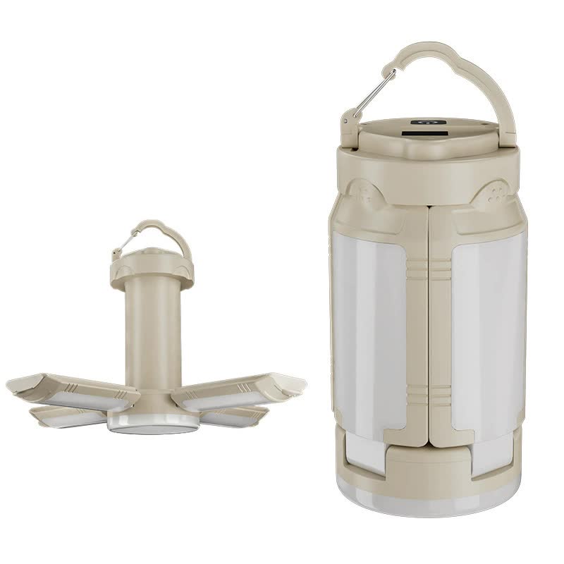 White Foldable LED Camping Lantern with 6 Modes &amp; Type-C Output - 48LED, IPX4 Waterproof, 3 Styles
