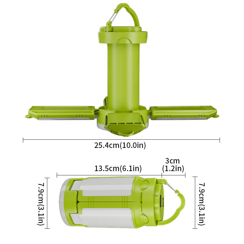 White Foldable LED Camping Lantern with 6 Modes & Type-C Output - 48LED, IPX4 Waterproof, 3 Styles