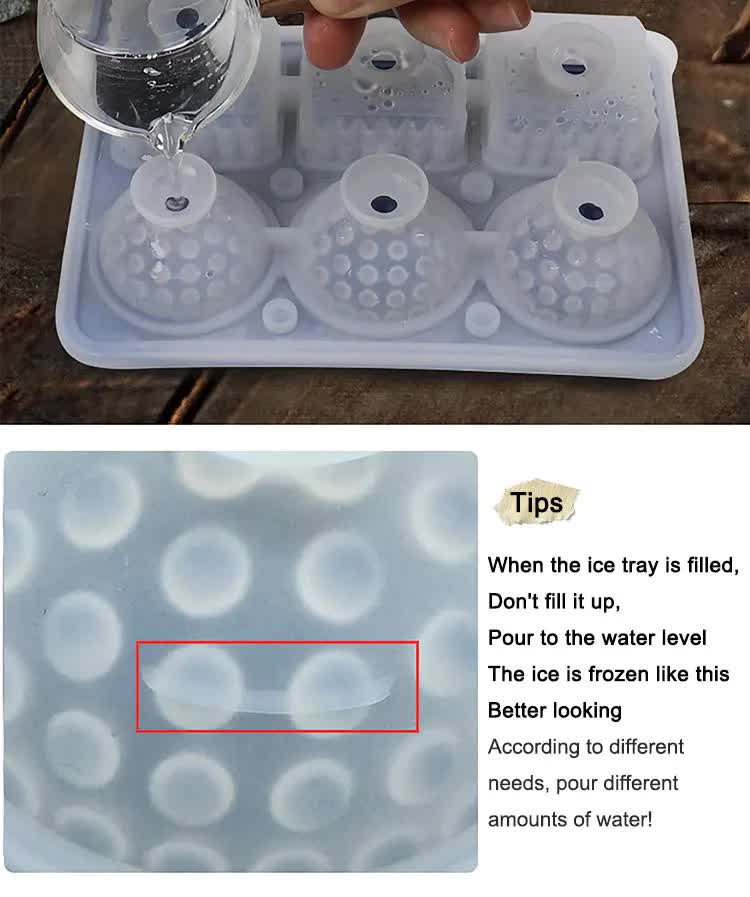 2 PCS Sphere & Square Ice Cube Tray (Blue) - Novelty Silicone Ice Maker for Whiskey Cocktails