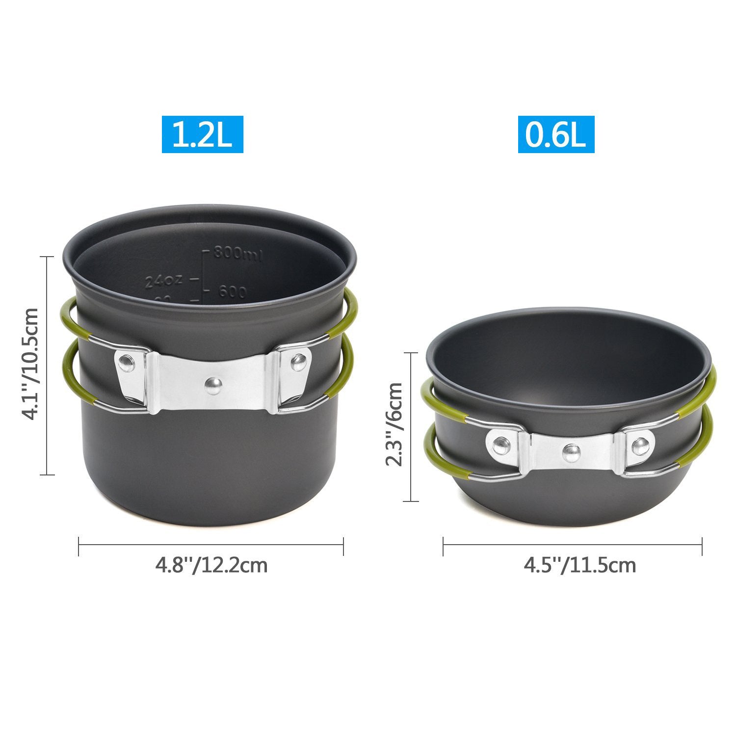 Complete Camping Cookware Set - Portable Pots, Cup, Spork, and Stove for Outdoor Adventures