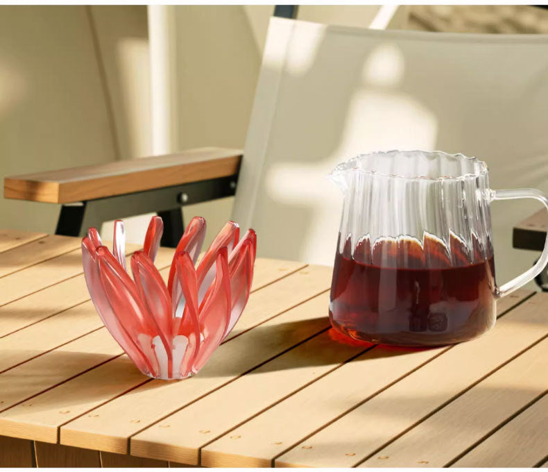 V60 Pour Over Coffee Dripper - Heat Resistant Brew Filter Cone - Pink(White Base)