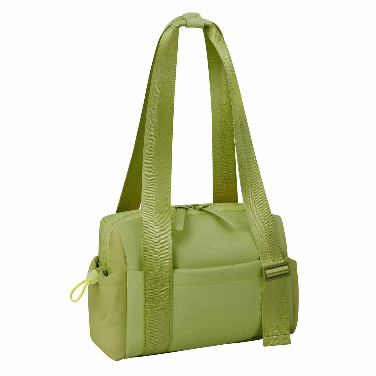 Stylish Green Mini Gym Bag &amp; Travel Tote - Compact Duffel with Wet Pocket, Luggage Sleeve &amp; Multiple Compartments