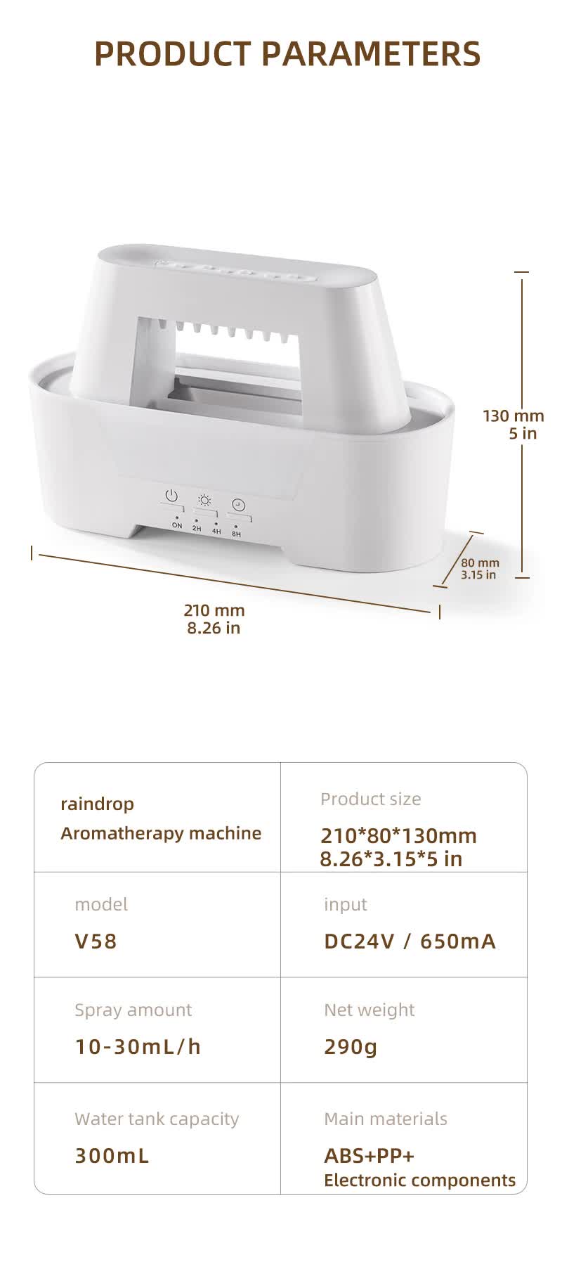 Black 300ml Ultrasonic Aroma Diffuser with Cracked Light Design - Cool Mist Humidifier for Home and Office