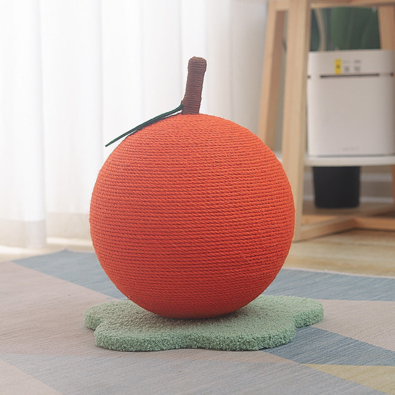 Adorable Orange-Shaped Cat Scratcher - Durable Sisal &amp; Soft Base (Large size: 30x30x33cm)
