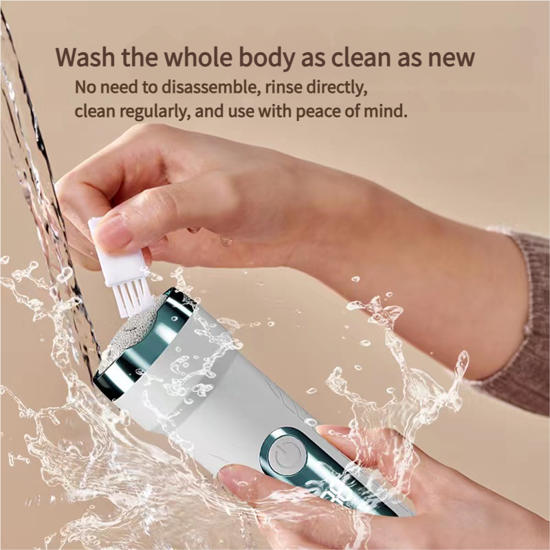 White Waterproof Electric Foot File with LED Display - Rechargeable Callus Remover