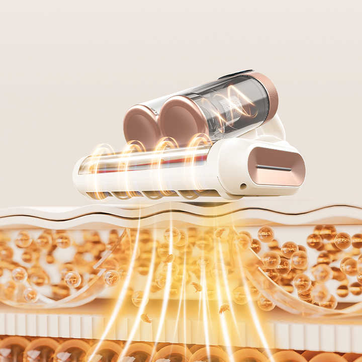 LF-LP018 White Cordless Mite Vacuum Cleaner with LED Display - Powerful 120W Cleaning