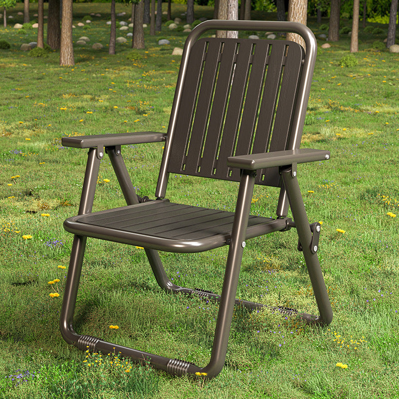 Coffee Portable Folding Chair - Outdoor Beach and Camping Recliner
