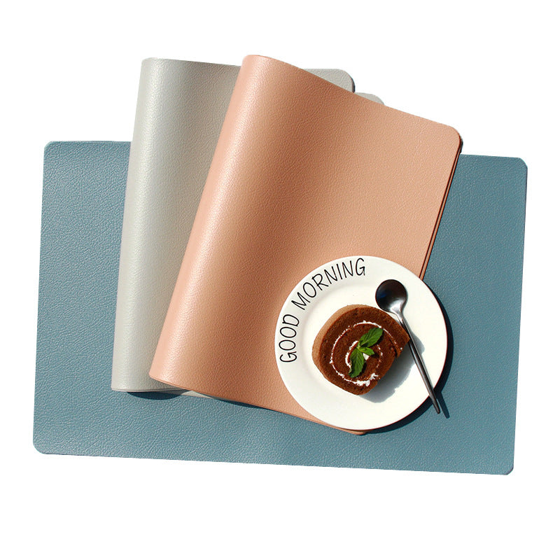 5 PCS Red Nordic Style Leather Placemat - Anti-Slip, Heat-Resistant Table Mat 30cm x 45cm