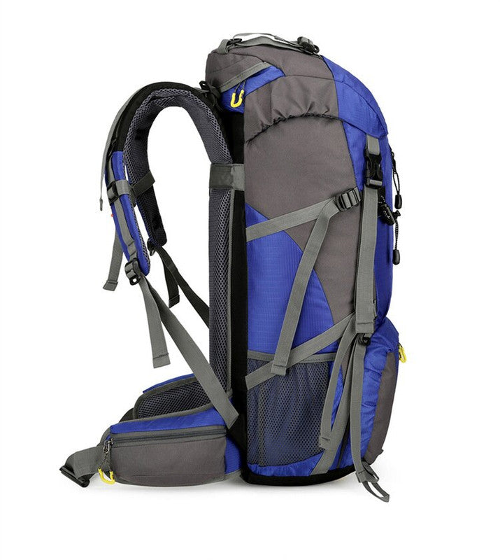 Blue 36-55L Outdoor Hiking Backpack - Durable Water Resistant Travel Bag for Trekking, Camping, and Adventure