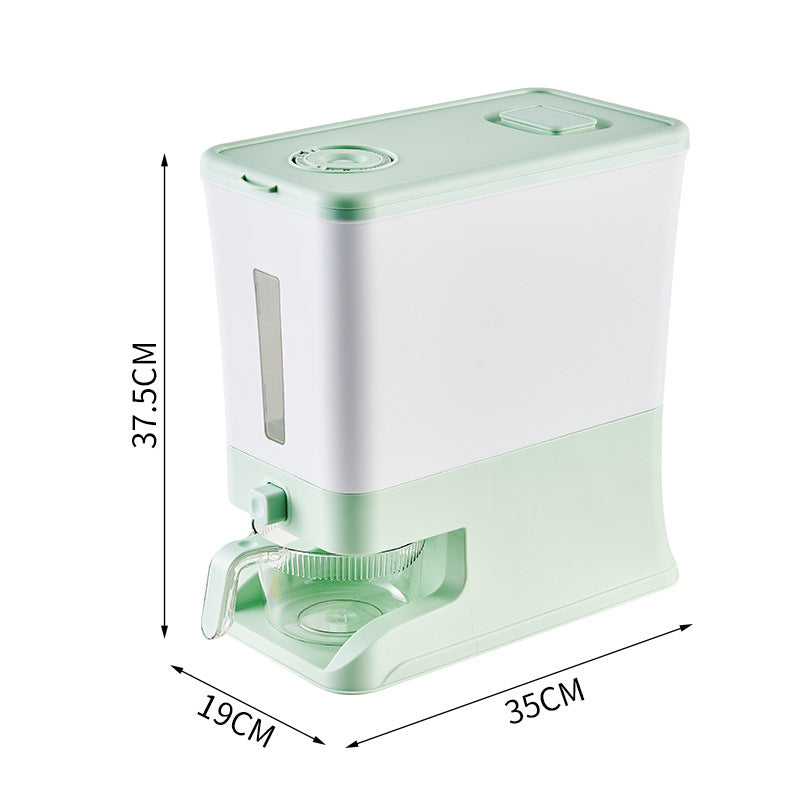 Regular Apple Green Smart Kitchen Rice Dispenser - Automatic Press-Style Rice Storage Bin