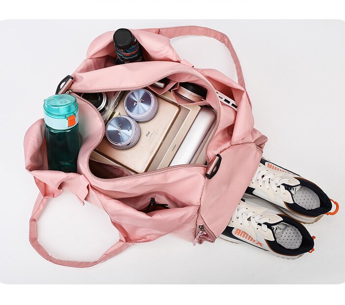 Purple Stylish Women's Travel Bag - Large-Capacity Fitness & Yoga Bag with Separate Shoe Compartment