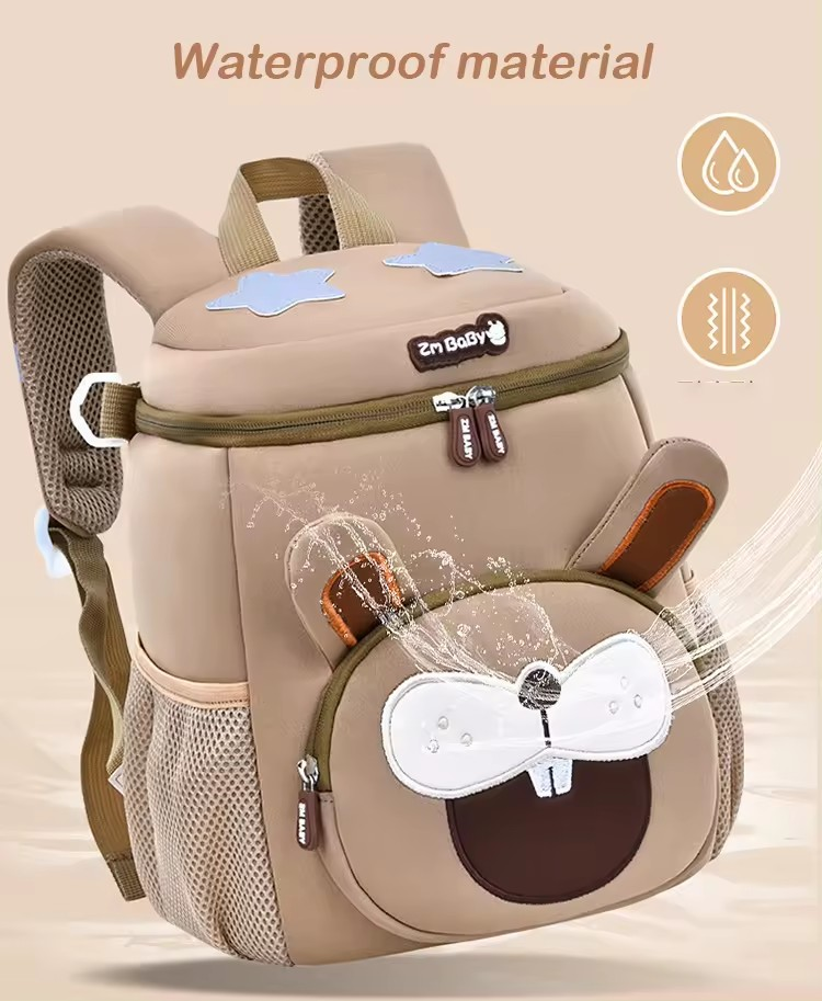 Coffee Bear Cute Animal  Kids Backpack - Lightweight Toddler School Bag - Soft 3D Cartoon Daypack for Kindergarten & Childcare- Boys Girls Ages 1-3