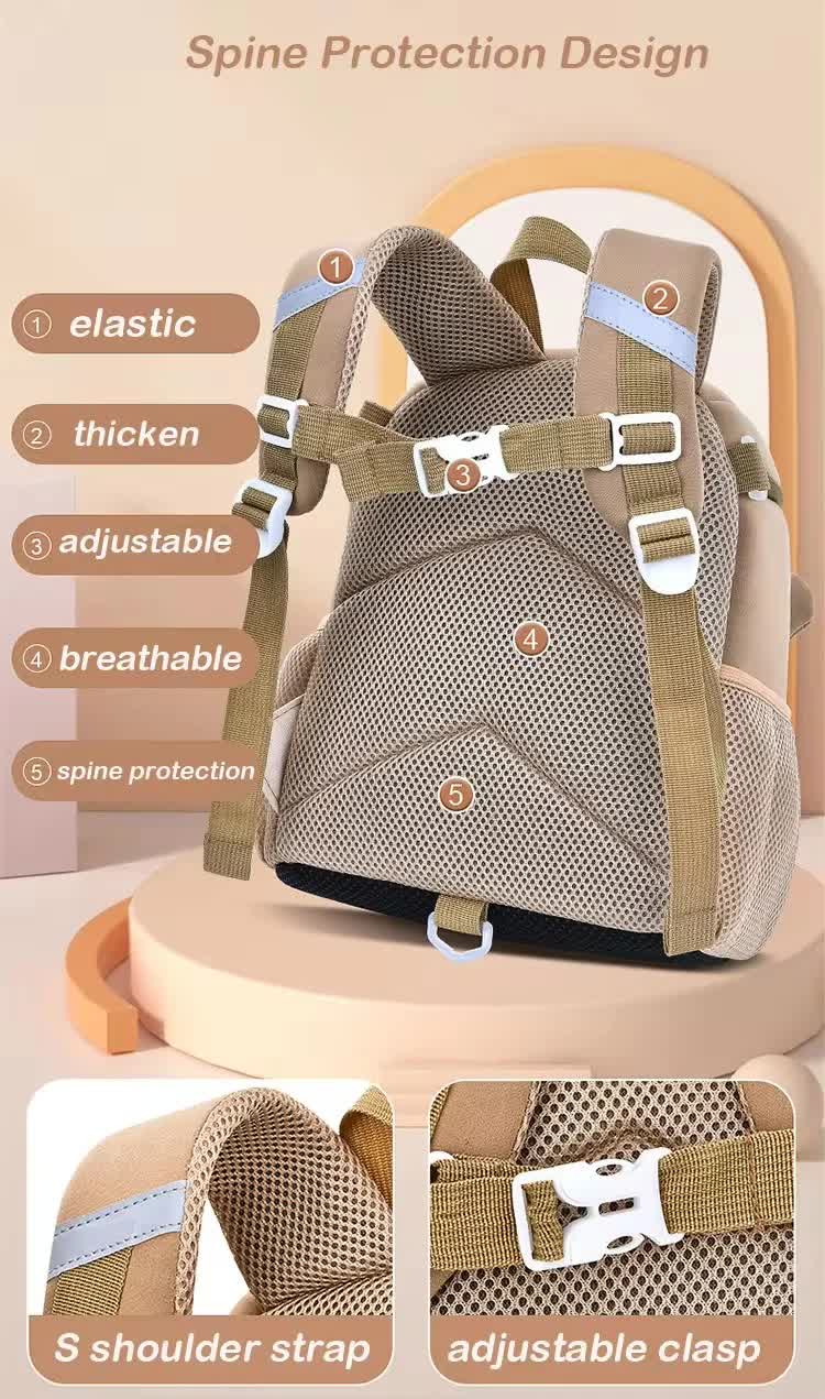 Khaki Rabbit Cute Animal  Kids Backpack - Lightweight Toddler School Bag - Soft 3D Cartoon Daypack for Kindergarten & Childcare- Boys Girls Ages 1-3
