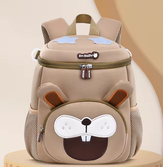 Khaki Rabbit Cute Animal  Kids Backpack - Lightweight Toddler School Bag - Soft 3D Cartoon Daypack for Kindergarten &amp; Childcare- Boys Girls Ages 3-6