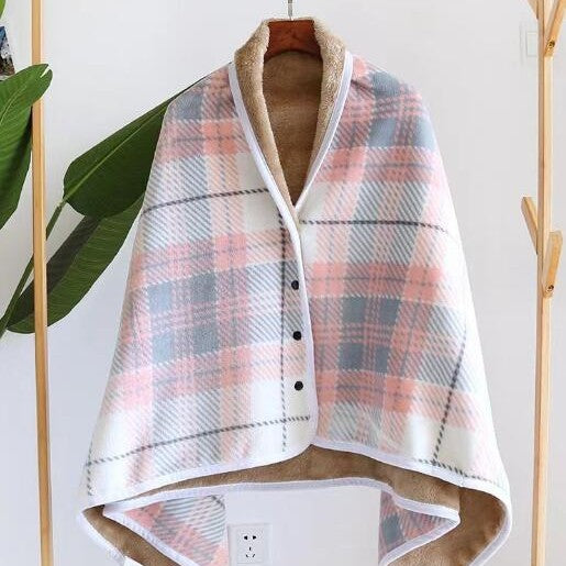 Pink Rasa 100x140cm Wearable Fleece Blanket - Soft, Warm &amp; Anti-Pilling, Stylish Plaid Design