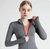 S Grey High-Stretch Slim Fit Yoga Jacket - Full Zip Workout Sports Jacket for Women