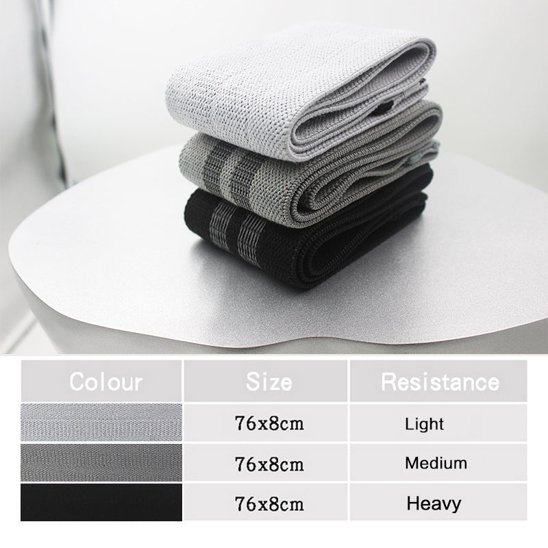 Grey Colour Scheme Fabric Resistance Bands Set - 3 Levels Non-Slip Hip Bands for Strength Training