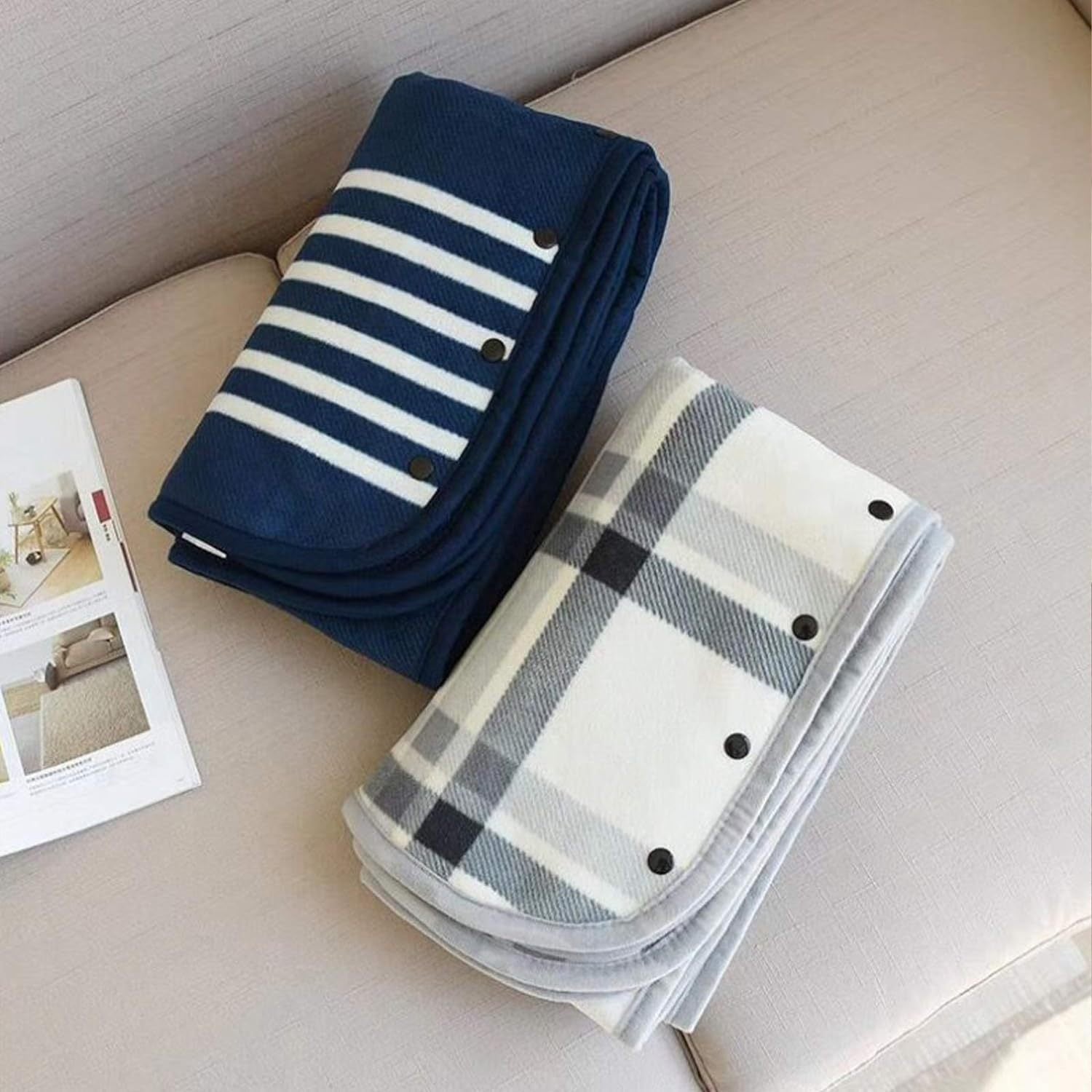 Tabula Rasa 100x140cm Wearable Fleece Blanket - Soft, Warm & Anti-Pilling, Stylish Plaid Design