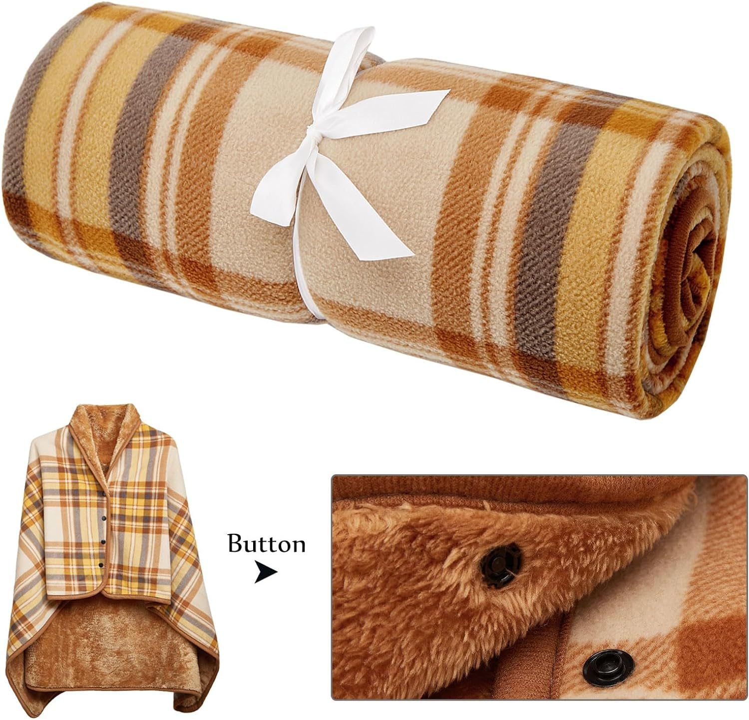 Tabula Rasa 100x140cm Wearable Fleece Blanket - Soft, Warm & Anti-Pilling, Stylish Plaid Design