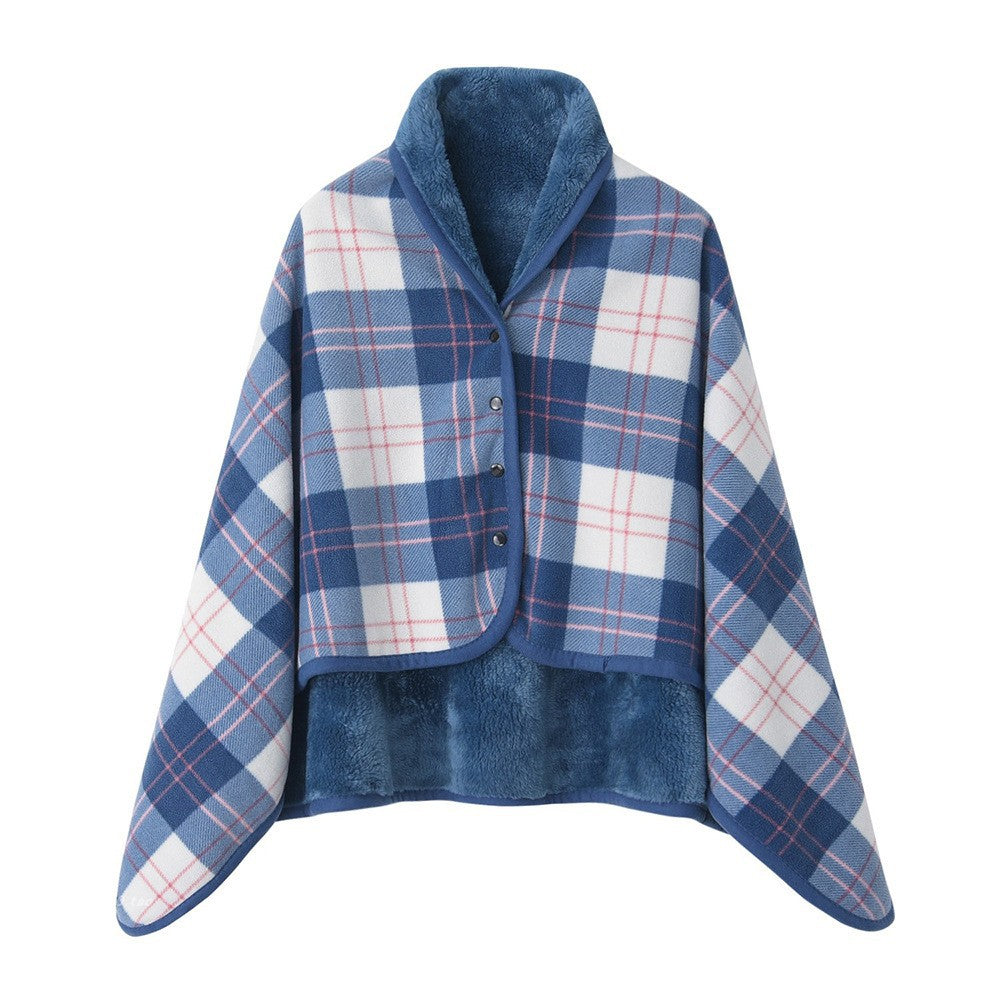 Blue Rasa 100x140cm Wearable Fleece Blanket - Soft, Warm &amp; Anti-Pilling, Stylish Plaid Design