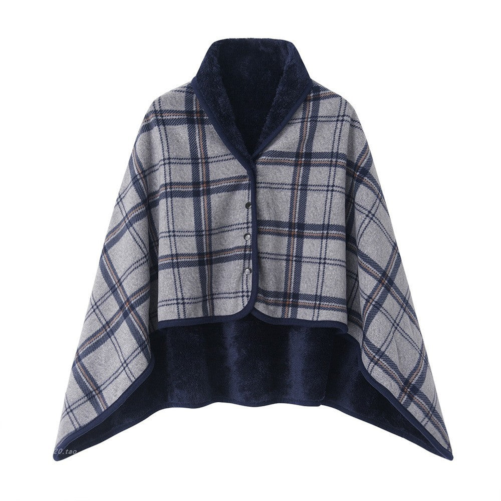 Grey Rasa 100x140cm Wearable Fleece Blanket - Soft, Warm &amp; Anti-Pilling, Stylish Plaid Design