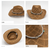 Camel Handmade Straw Cowboy Hat, Summer Sun Hat, Outdoor Sun Protection, Fits Head Size 58-59cm