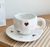 Two-color Love 300ML Underglaze Hand-Pinched Cup and Saucer Set - Ceramic Coffee Mug Milk Cup Breakfast Set