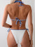 M White Sexy Halter Backless High-Waisted Bikini Set - Women's Slimming Swimsuit