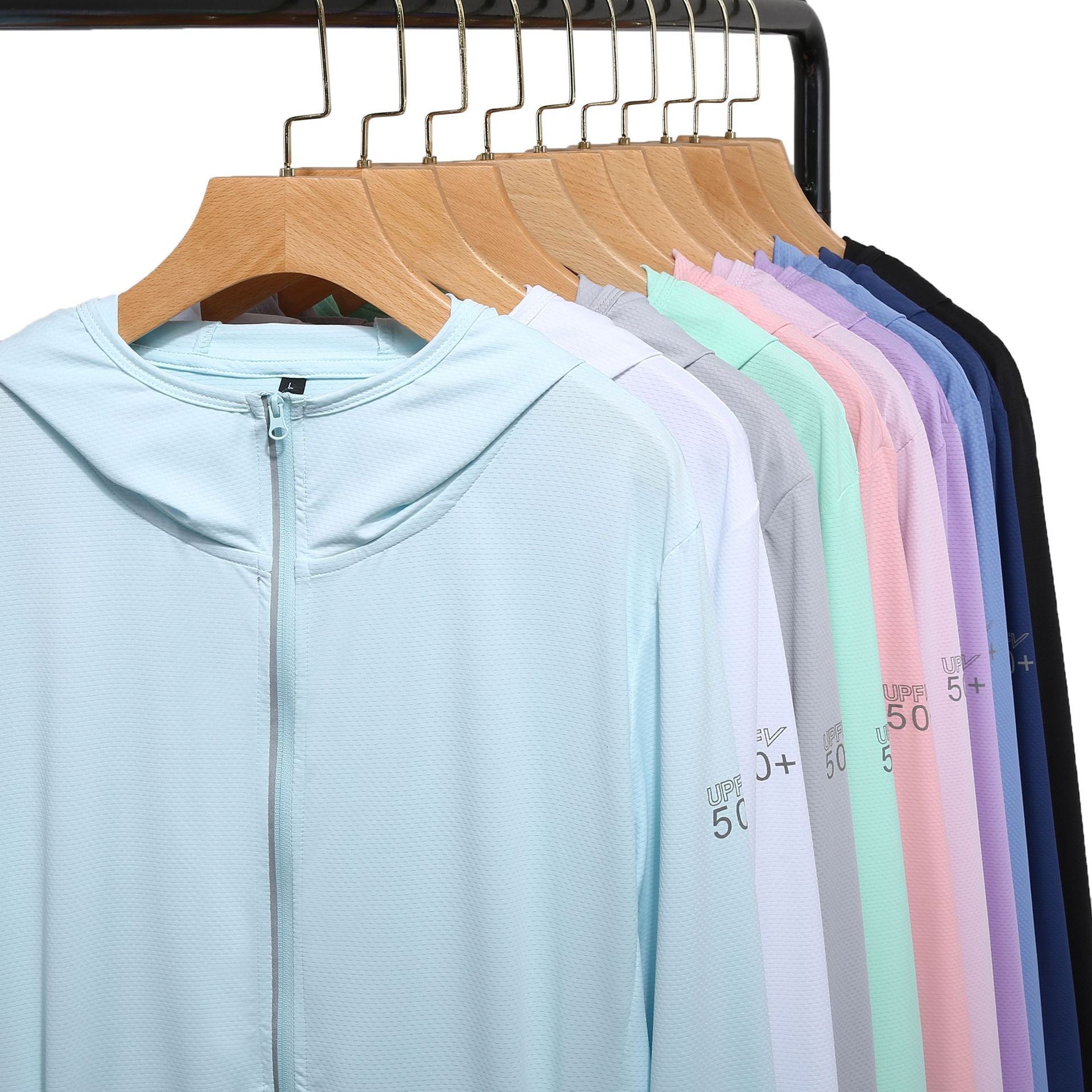 M Pink Long Sleeve UV Protection Summer Breathable Knitted Ice Silk Outdoor Sun Protection Clothing - Unisex Thin Sunscreen Shirt