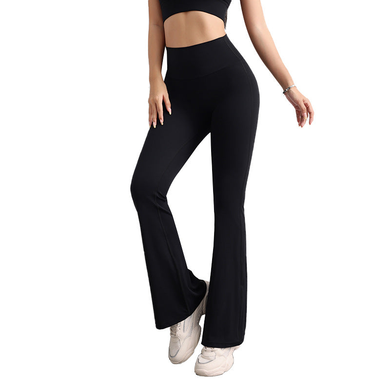 M Black High Waist Flare Yoga Pants - Women&#39;s Bootcut Leggings - Peach Lift, Quick Dry, Workout &amp; Fitness Pants