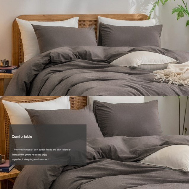 Iris Blue 1.8m (Duvet Cover 180*220cm) Luxurious Soft Brushed Microfiber 4-Piece Bedding Set - Pure Color Double Bed Duvet Cover with Fitted Sheet