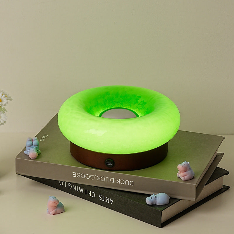 Green Donut Table Lamp - Rechargeable Touch Control LED