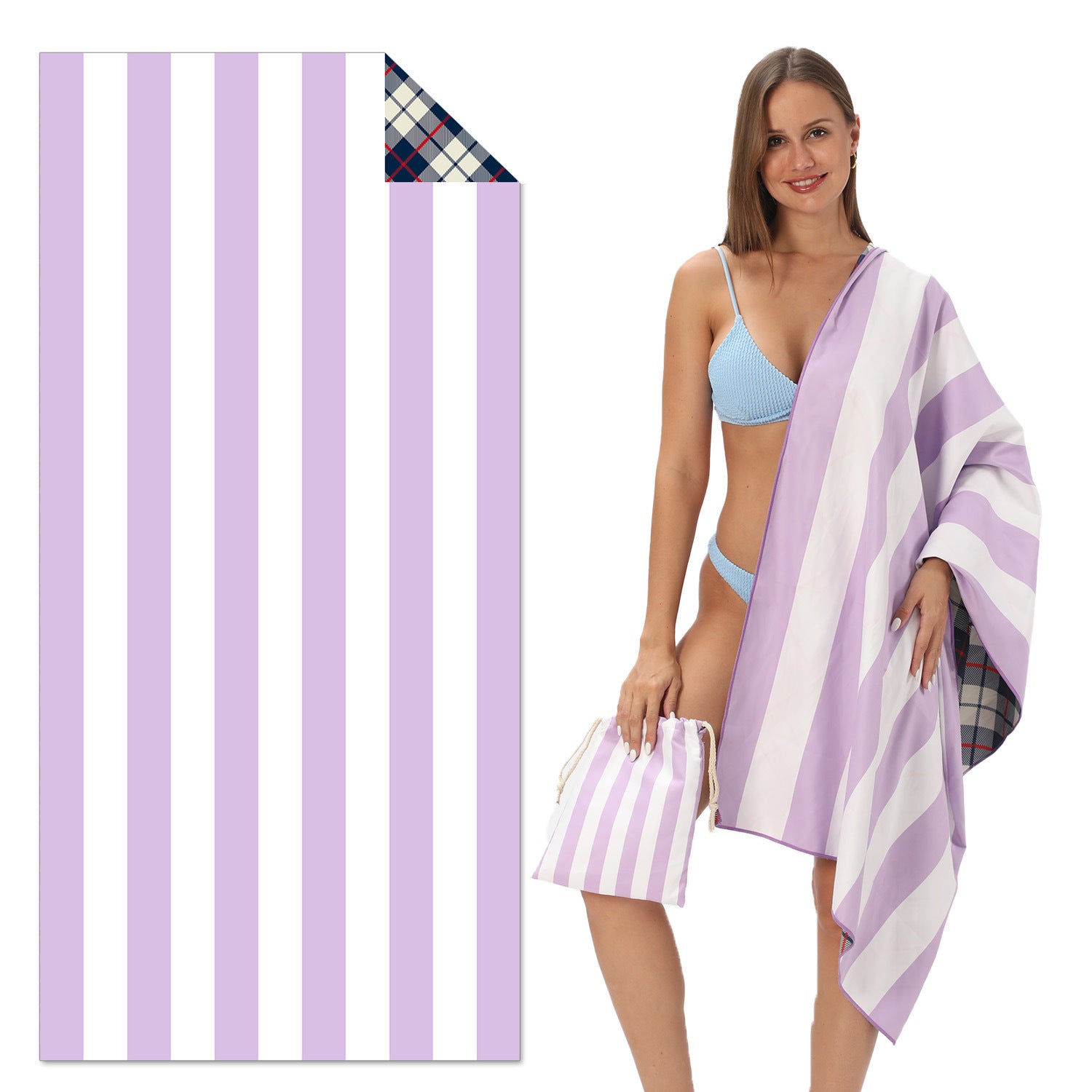 TW9 - Double-Sided Printed Beach Towel - Soft Microfiber - 100x180cm