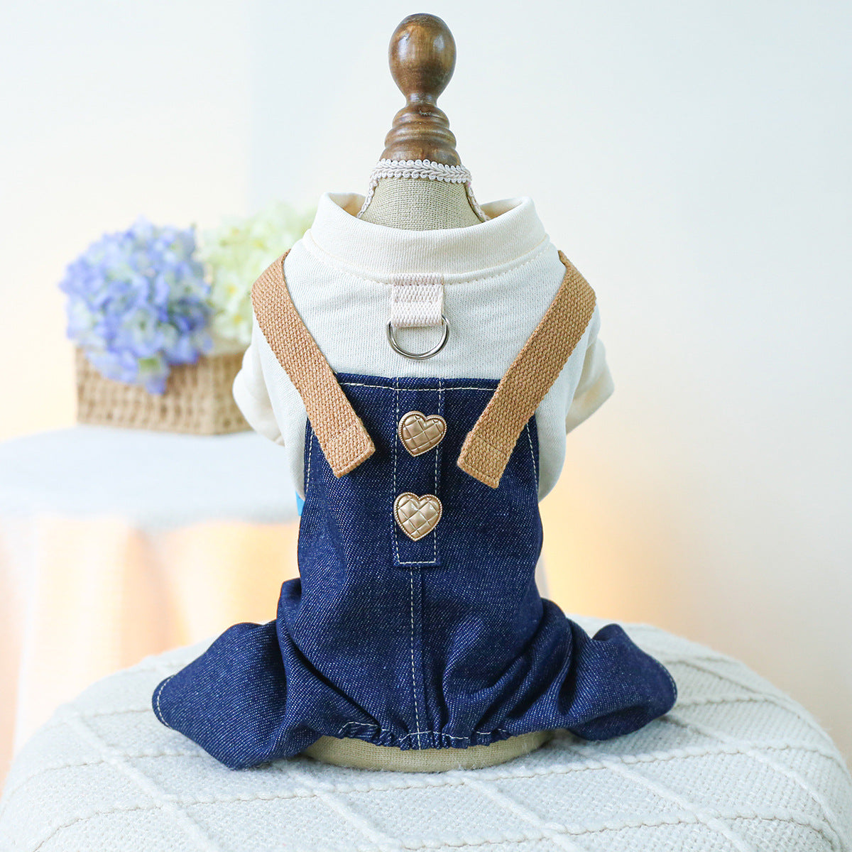 XS Beige Punk Strappy Pants Cute Four-Legged Dog Clothes - Spring/Summer Pet Outfit, Soft &amp; Breathable