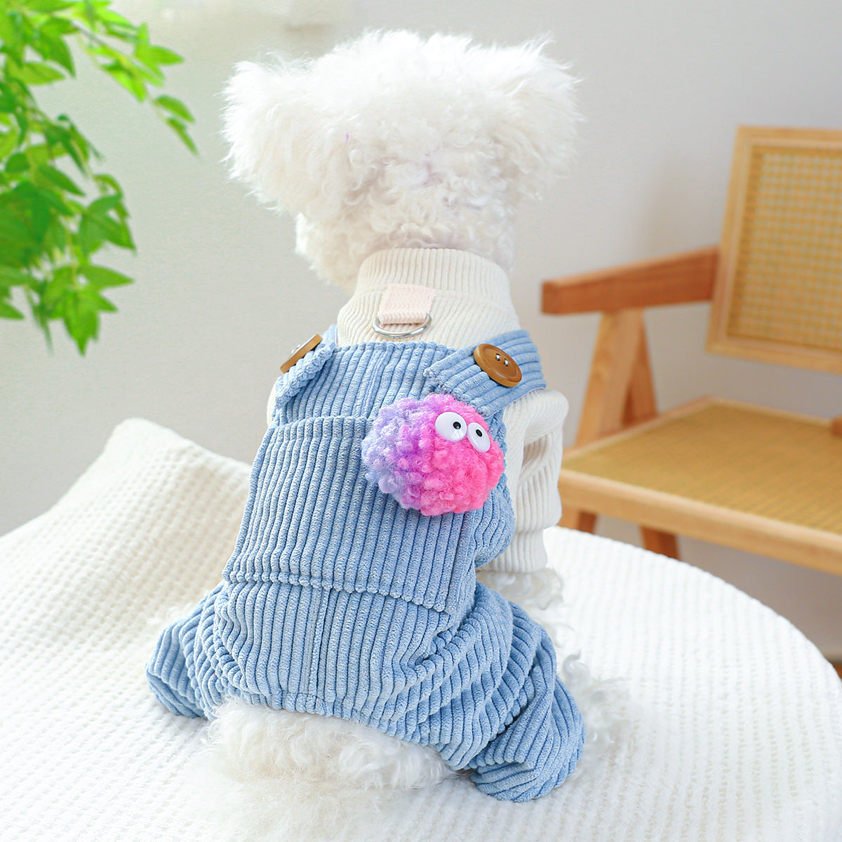 L Genie Cute Four-Legged Dog Clothes - Spring/Summer Pet Outfit, Soft &amp; Breathable
