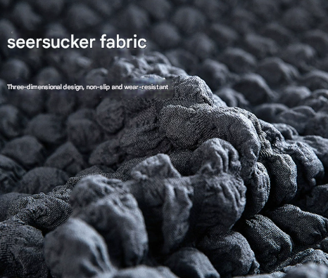 Black Single Sofa Bubble Gauze Sofa Cover with Skirt - Full Elastic Dustproof Single Seater 90-140cm