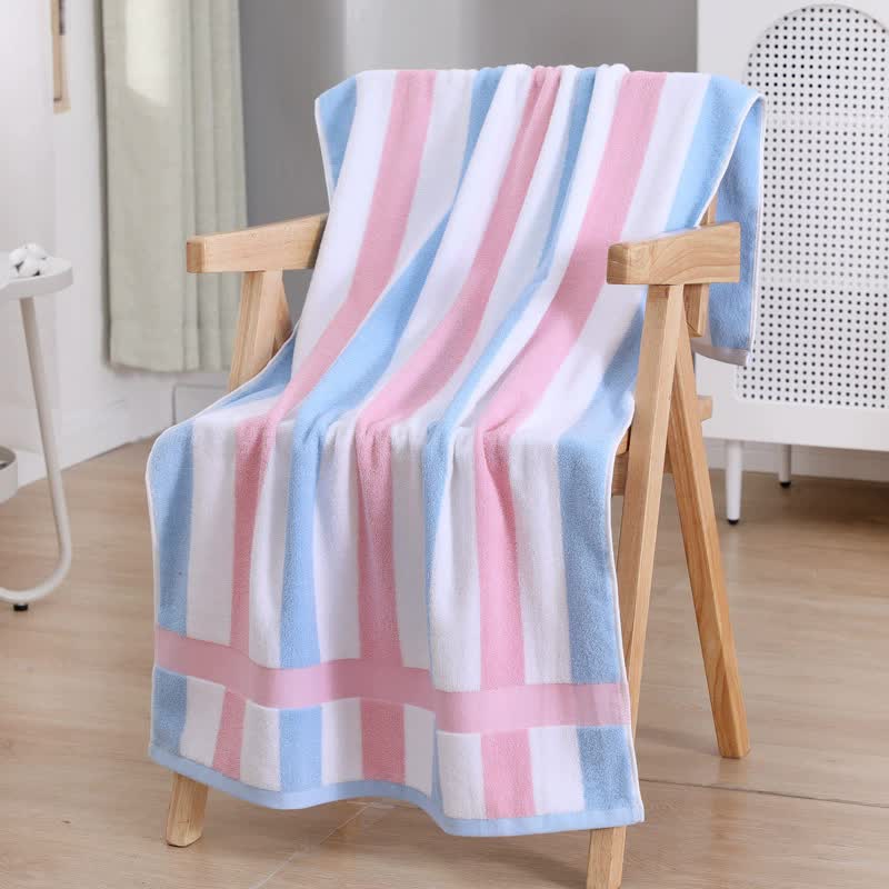 Pink Ultra-Absorbent Long-Fiber Cotton Large Bath Towel- Perfect for Home, Hotel, and Beauty Salons 140cm*70cm